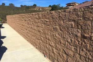 Finished property line block wall